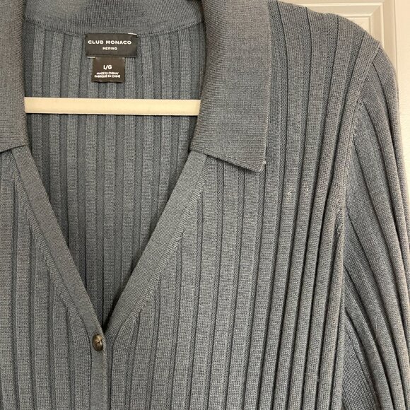 Club Monaco Ribbed Collared Dress - Picture 3 of 12